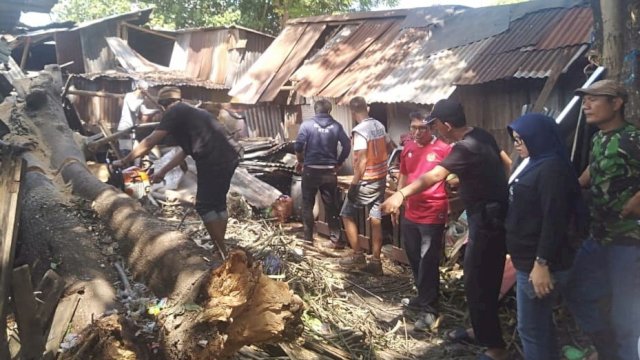 Peduli Sesama, Legislator Muchlis Misbah Tinjau Rumah Warga Tertimpa Pohon di Muh Yamin