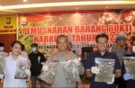 Polisi di Makassar Musnahkan 2,8 Kg Ganja Senilai Rp 72 Juta 