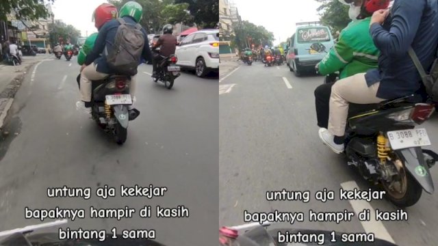 Momen driver ojol kejar penumpang gegara salah naik ojol (Tangkapan layar Akun TikTok @atobugis47)