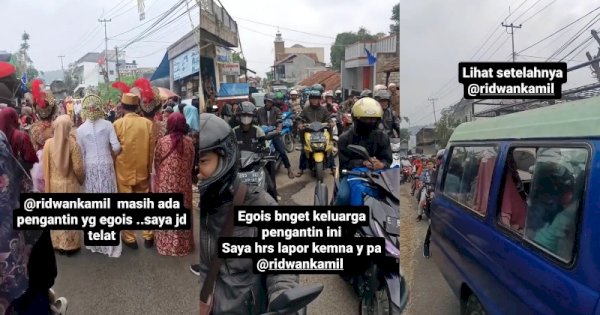 Viral Acara Pernikahan Gunakan Jalan Umum, Pengendara Kejebak Macet Setengah Jam