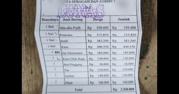 Viral Keluhan Soal Mahalnya Harga Paket Seragam Siswa Baru SMA di Tulungagung, Capai Rp2,3 Juta 