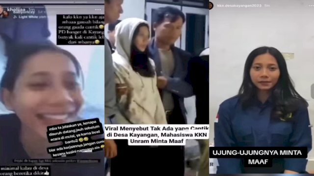 Viral Mahasiswi KKN Unram Sebut Tak Ada yang Cantik di Desa Kayangan, Berujung Minta Maaf