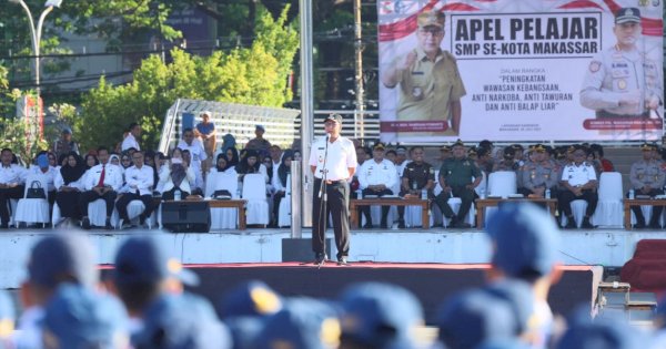 Apel Pelajar SMP se-Kota Makassar, Danny Pomanto Ajak Perangi Narkoba Hingga Hoax