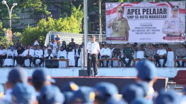 Apel Pelajar SMP se-Kota Makassar, Danny Pomanto Ajak Perangi Narkoba Hingga Hoax