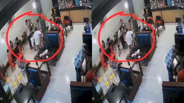 Rekaman CCTV yang memperlihatkan dugaan kekerasan yang dilakukan oleh oknum dokter kepada seorang balita di Makassar. (Tangkapan layar Twitter @SupirPete2)