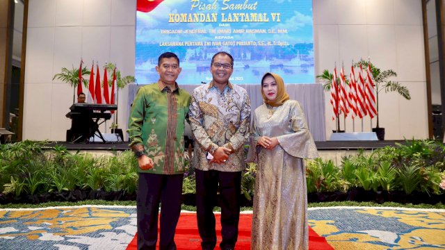 Wali Kota Makassar Moh Ramdhan Pomanto saat menghadiri acara Pisah Sambut Komandan Lantamal (Danlantamal) VI Makassar di Hotel Claro, Minggu (30/07/2023). 