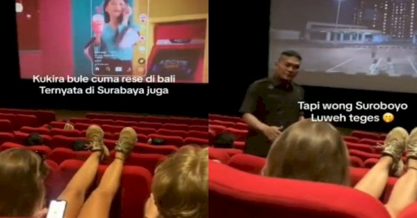 Viral Bule Naikkan Kaki ke Kursi Bioskop, Langsung Ditegur Security