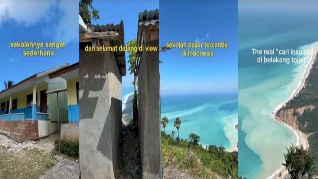 SD dengan view tercantik di Indonesia ada di NTT. (Tangkapan layar TikTok @leo_edw)