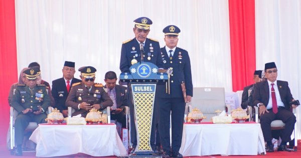 Kemenkumham Sulsel Gelar Upacara Peringatan Hari Kementerian Hukum dan HAM di Lokasi Pembangunan Kantor Baru