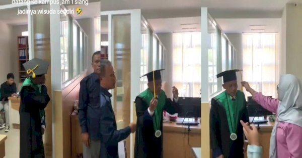 Viral Mahasiswa Wisuda Sendirian di Ruangan Rektorat, Alasannya Bikin Heran 