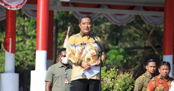 Gelar Apel Pagi, Pj Gubernur Sulsel Bahtiar Sampaikan 3 Instruksi Presiden Joko Widodo