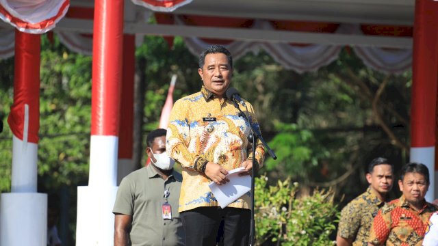 Gelar Apel Pagi, Pj Gubernur Sulsel Bahtiar Sampaikan 3 Instruksi Presiden Joko Widodo