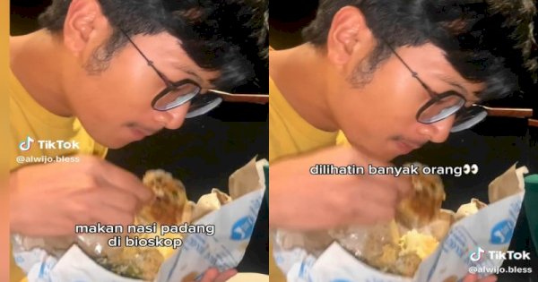 Viral TikToker Makan Nasi Padang di Bioskop Tanpa Ketahuan, Tuai Hujatan Netizen