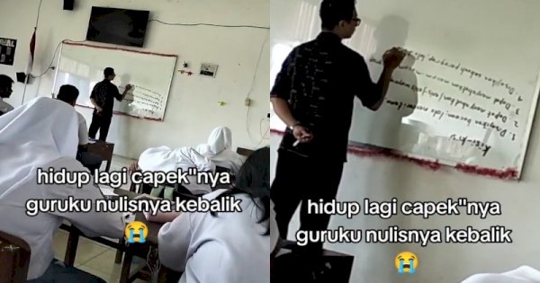 Viral Guru Tulis Kisi-kisi Ujian dengan Huruf Terbalik, Netizen: Pening Siswanya 