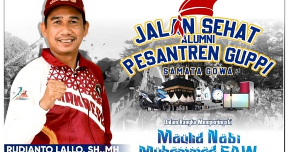 Rudianto Lallo Ajak Alumni Meriahkan Jalan Sehat IKA Pesantren Guppi Samata Gowa