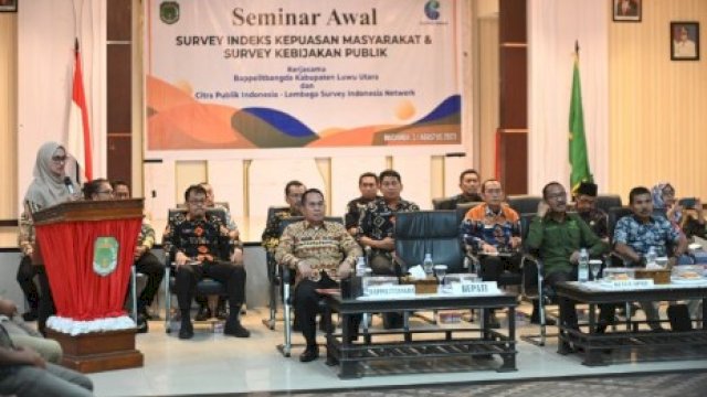 Pastikan Masyarakat Puas Dengan Layanan Pemerintah, Pemda Lutra Gelar Seminar IKM dan Survey Kebijakan Publik