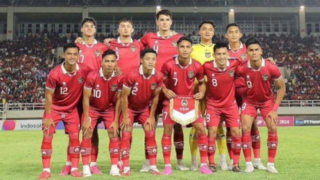 Starting eleven Timnas Indonesia U-23 melawan Timnas Cinese Taipei U-23 pada laga kualifikasi Piala Asia U-23 di Stadion Manahan Solo, Sabtu (9/9/2023). (foto: PSSI) 