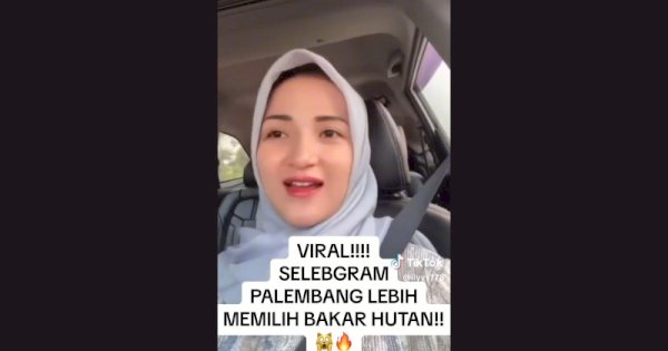 Viral Selebgram Palembang Ini Dikecam Netizen Gegara Dukung Bakar Lahan