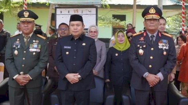 Penjagub Gorontalo Ismail Pakaya Hadiri HUT ke-78 TNI di Lapangan Kiban Yonif 713