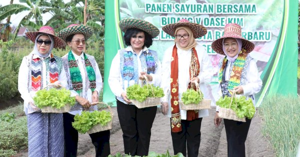 Dorong Ketahanan Pangan Keluarga, Bidang V OASE KIM Panen Sayur Organik dan Bimtek Urban Farming