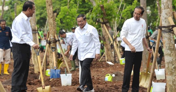 Mentan Amran Dampingi Presiden Gerakan Tanam Pohon Bersama Sebagai Menteri LHK Ad-Interim