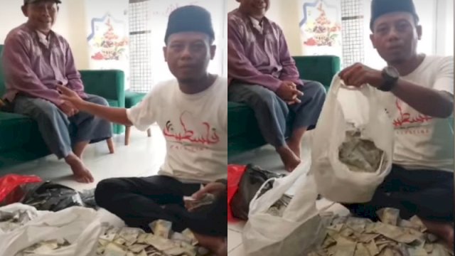 Juru parkir di Tambun Selatan, Bekasi mendaftar umroh dari hasil nabung selama 8 bulan. (Foto: Instagram @infobekasi)