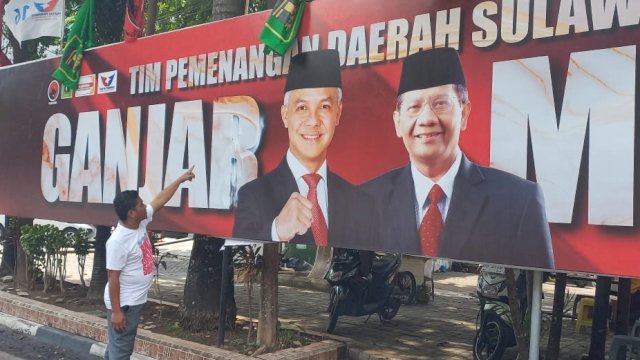 Baliho Ganjar-Mahfud di Makassar Dicoret, TPD Ingatkan Lagi Komitmen Jaga Pemilu Damai