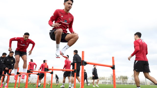 Pemain Timnas Indonesia saat mengikuti sesi latihan di hari kedua yang berlangsung di Turki. Foto: PSSI) 