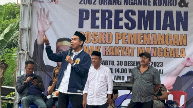 Rudianto Lallo Resmikan Posko Pemenangan Anak Rakyat di Manggala