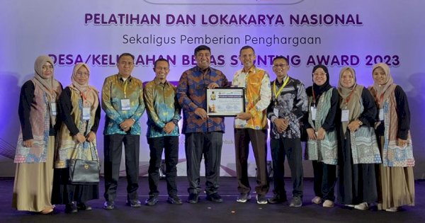 Kelurahan Boribellayya Maros Raih Penghargaan Kelurahan Bebas Stunting Award 2023
