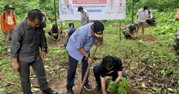 Pj Gubernur Lakukan Penanam Sukun di Rammang-rammang Maros