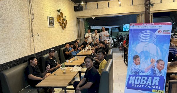 Barisan Relawan For Gibran Gelar Nobar Debat Capres Ketiga, Dihadiri Kaum Milenial