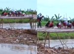 Viral Siswa SD Jalan Jongkok Melintasi Jembatan Miring Demi Berangkat Sekolah