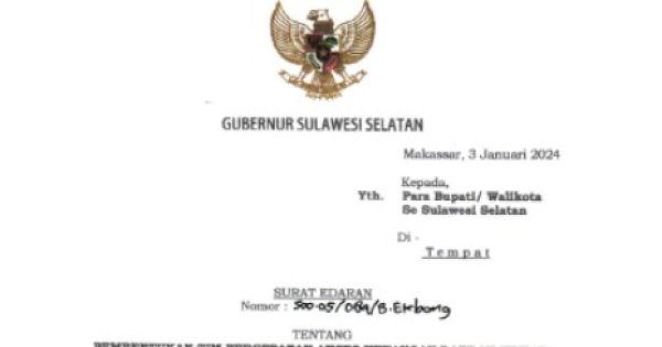 Bahtiar Baharuddin Keluarkan Surat Edaran Pembentukan TPAKD Hingga Tingkat Desa dan Kelurahan