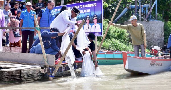 Pemprov Sulsel Sebar Jutaan Bibit Ikan di Danau Tempe 