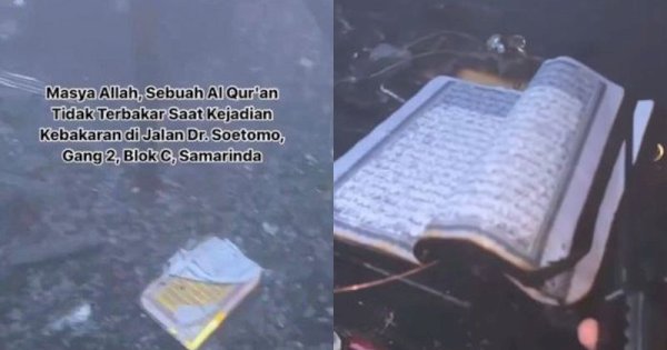 Viral Al-Qur&#8217;an Tetap Utuh di Rumah yang Hangus Terbakar di Samarinda