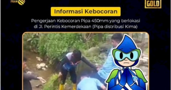 Pipa PDAM Makassar Bocor di Daerah Perintis, Pasokan Air di Sejumlah Wilayah Terganggu 