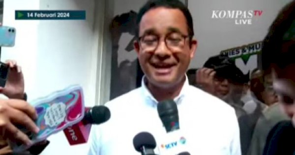 Hasil Quick Count Kalah Jauh dari Pasangan Prabowo-Gibran, Anies: Jangan Buru-buru, Santai 