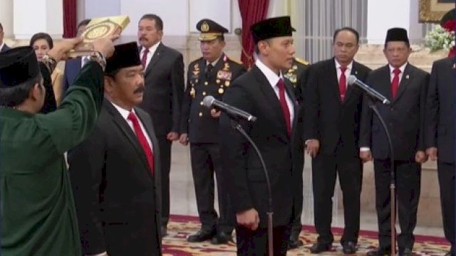 Jokowi Lantik AHY Sebagai Menteri ATR dan Hadi Tjahjanto Jadi Menkopolhukam