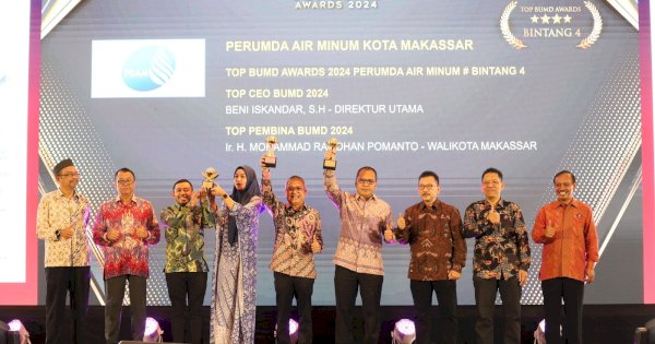 Beni Iskandar Top CEO BUMD Award 2024, PDAM Makassar Raih Bintang 4 Berkinerja Terbaik