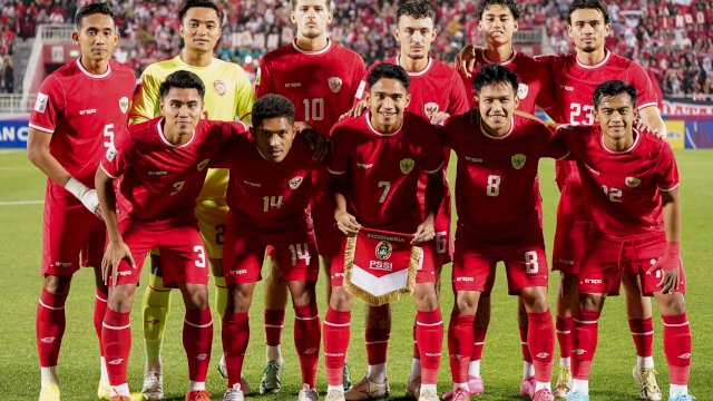 Starting Timnas Indonesia saat melawan Timnas Yordania di Piala Asia U-23 yang berakhir 4-1 untuk Indonesia. (foto: PSSI) 
