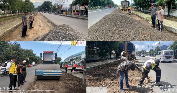 Pj Bupati Takalar Tinjau Perbaikan Jalan Poros Jelang MTQ XXXVII Sulsel 2 Mei