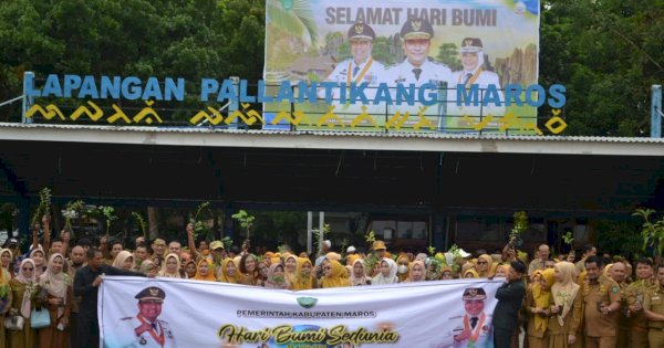 100 Ribu Pohon Ditanama Pemkab Maros dalam Memperingati Hari Bumi 2024