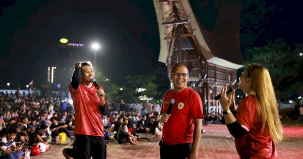 Nobar di Anjungan Losari, Suporter Timnas Disuguhi Kuliner Gratis, Hadiah Undian dan Live Music