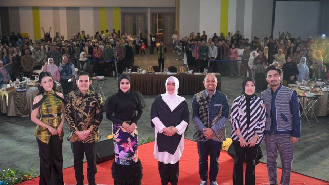 Ketua Dekranasda Kota Makassar Indira Yusuf Ismail menghadiri grand final pemilihan Duta Wisata Kota Makassar tahun 2024, di Hotel Maxone, Jumat (3/5/2024).