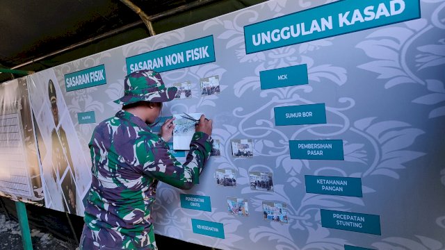 Kodim 1403/Palopo melaporkan perkembangan pelaksanaan kegiatan TMMD TA 2024 yang berlangsung di Desa Pammesakang, Kecamatan Bua, Kabupaten Luwu, Sulsel, Jumat (17/5/2024).