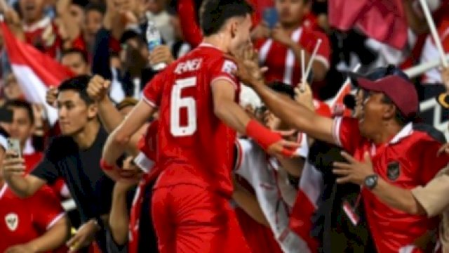 Selebrasi Ivar Jennar saat mencetak gol ke gawang Irak di laga perebutan juara ketiga Piala Asia U-23. (foto: AFC) 