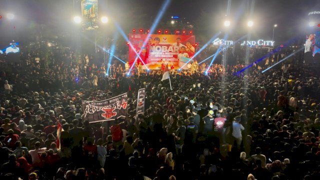 Dokumentasi Nobar Timnas Indonesia di Makassar saat semifinal Piala Asia U-23. (foto: Pemkot Makassar) 