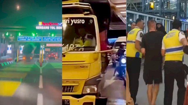 Tangkapan layar video detik-detik bule bawa kabur truk dan melaju ugal-ugalan masuk ke Bandara I Ngurah Rai Bali. (Foto: Instagram @infodenpasar)