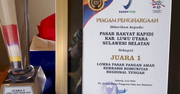 Pasar Rakyat Kapidi Luwu Utara Juara I Nasional Pasar Pangan Aman Berbasis Komunitas